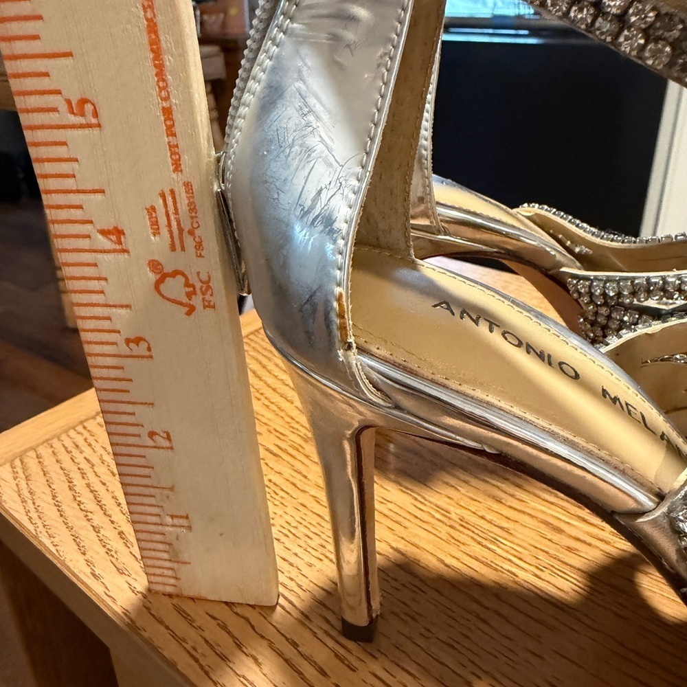 Antonio Melani Silver rhinestone formal Strappy Heels - Picture 7 of 11